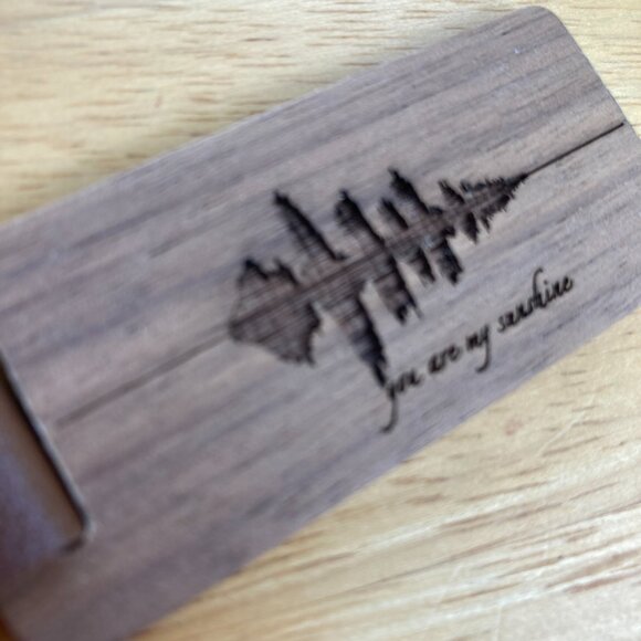You Are My Sunshine Soundwave Wooden Keychain - Picture 2 of 4